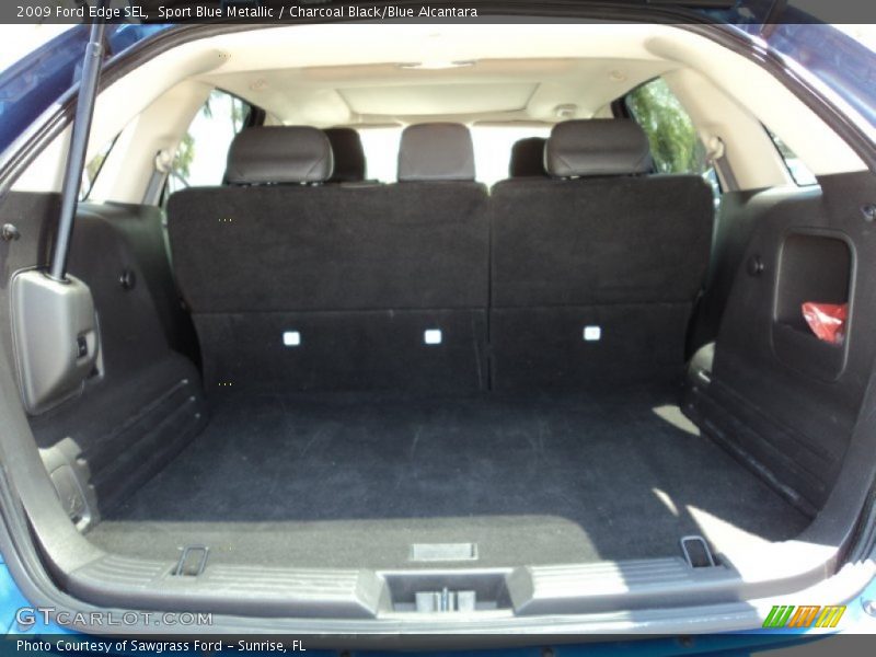 Sport Blue Metallic / Charcoal Black/Blue Alcantara 2009 Ford Edge SEL