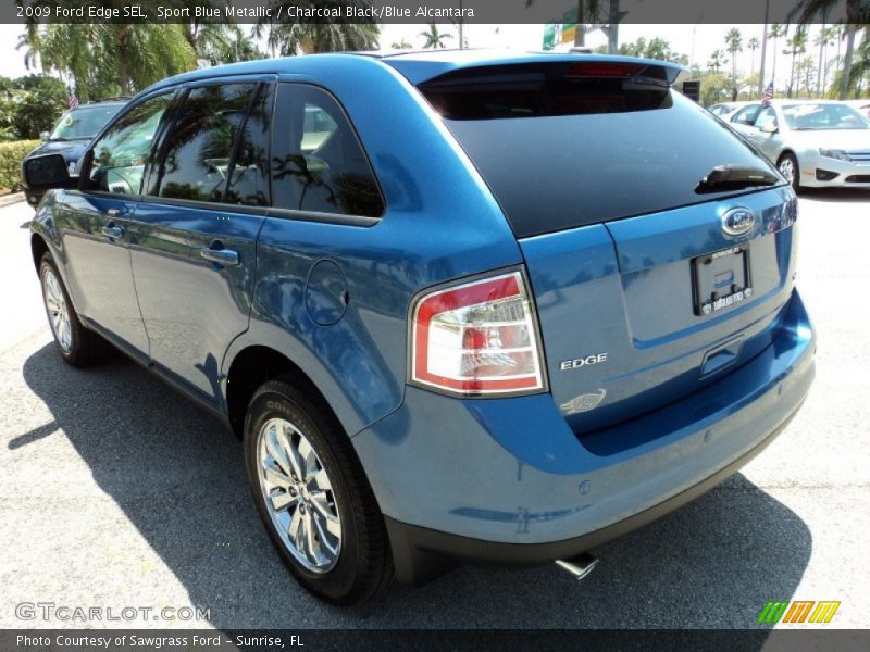 Sport Blue Metallic / Charcoal Black/Blue Alcantara 2009 Ford Edge SEL