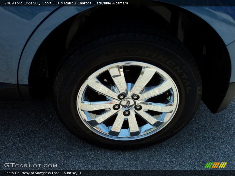 Sport Blue Metallic / Charcoal Black/Blue Alcantara 2009 Ford Edge SEL