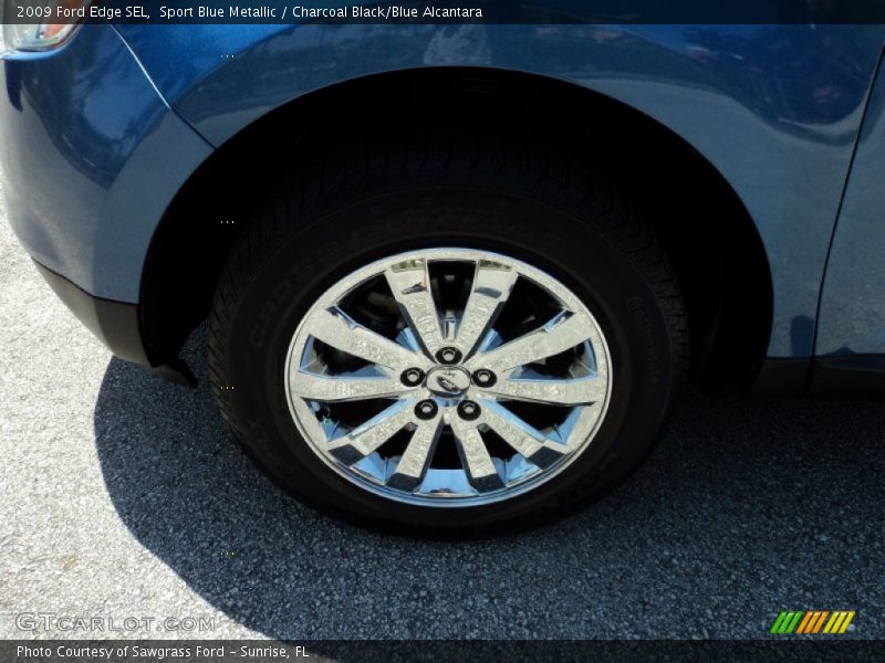 Sport Blue Metallic / Charcoal Black/Blue Alcantara 2009 Ford Edge SEL