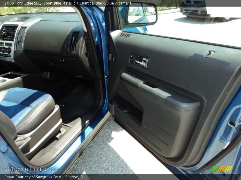 Sport Blue Metallic / Charcoal Black/Blue Alcantara 2009 Ford Edge SEL
