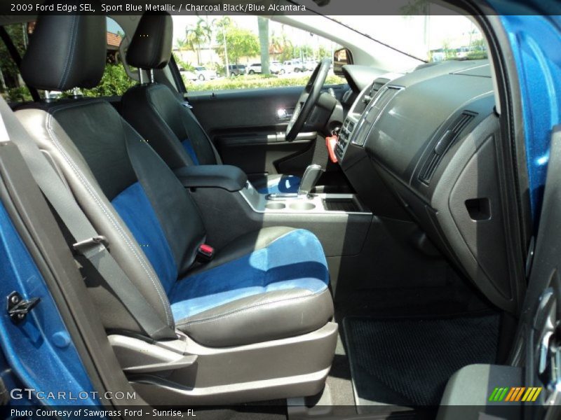 Sport Blue Metallic / Charcoal Black/Blue Alcantara 2009 Ford Edge SEL