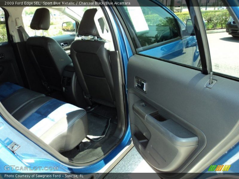 Sport Blue Metallic / Charcoal Black/Blue Alcantara 2009 Ford Edge SEL