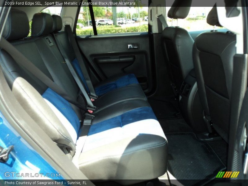 Sport Blue Metallic / Charcoal Black/Blue Alcantara 2009 Ford Edge SEL