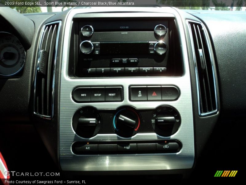Sport Blue Metallic / Charcoal Black/Blue Alcantara 2009 Ford Edge SEL