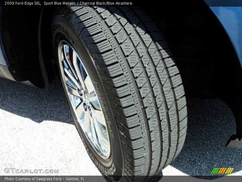 Sport Blue Metallic / Charcoal Black/Blue Alcantara 2009 Ford Edge SEL