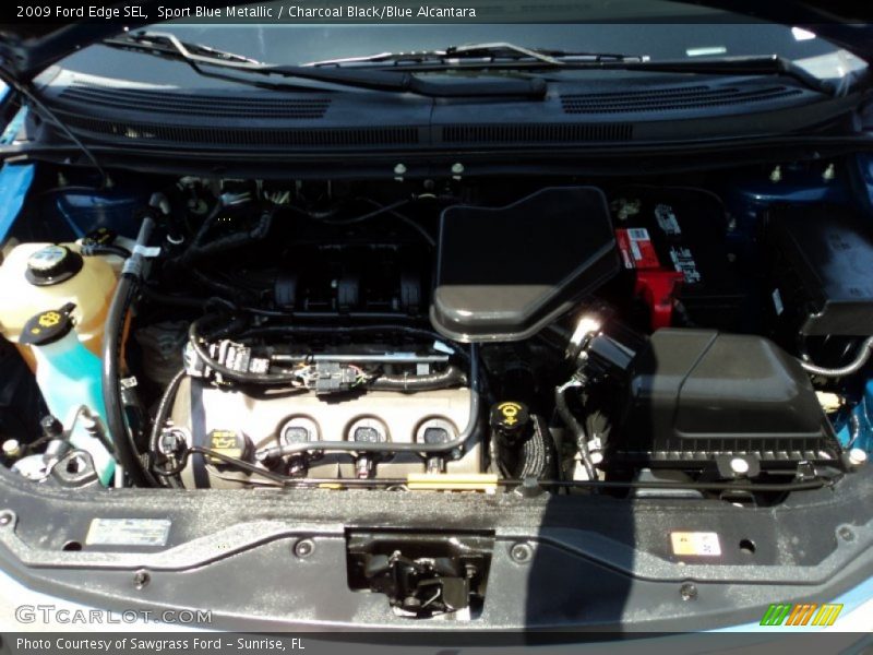 Sport Blue Metallic / Charcoal Black/Blue Alcantara 2009 Ford Edge SEL