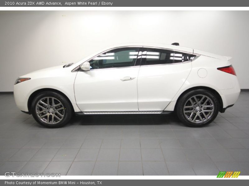 Aspen White Pearl / Ebony 2010 Acura ZDX AWD Advance