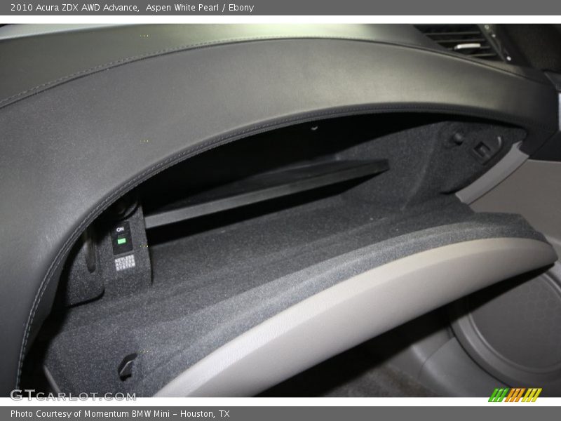 Aspen White Pearl / Ebony 2010 Acura ZDX AWD Advance