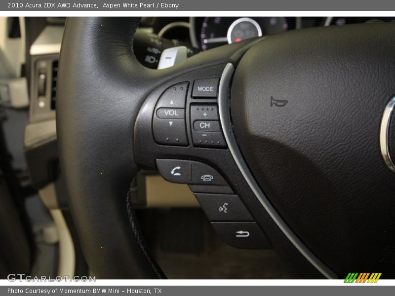 Aspen White Pearl / Ebony 2010 Acura ZDX AWD Advance
