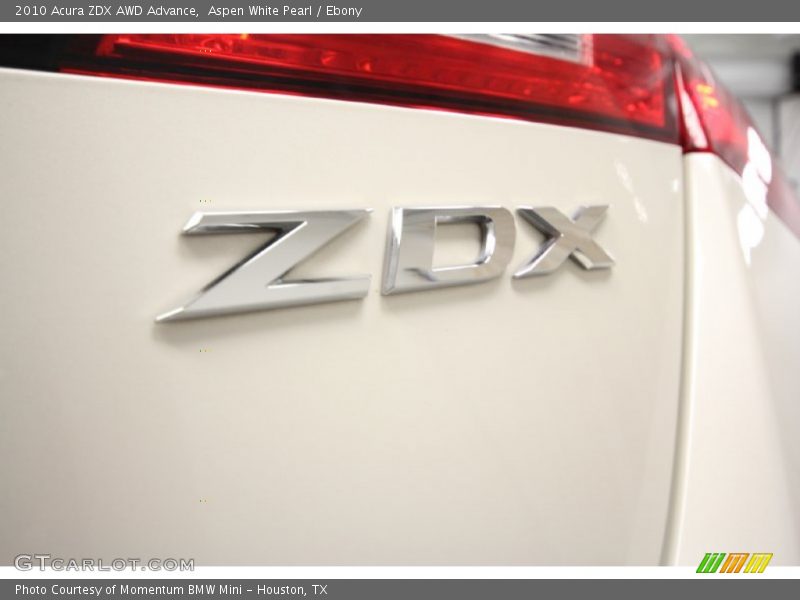 Aspen White Pearl / Ebony 2010 Acura ZDX AWD Advance