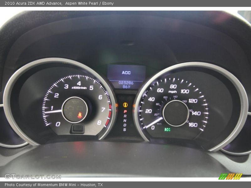 Aspen White Pearl / Ebony 2010 Acura ZDX AWD Advance