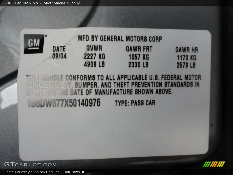 Silver Smoke / Ebony 2005 Cadillac STS V6