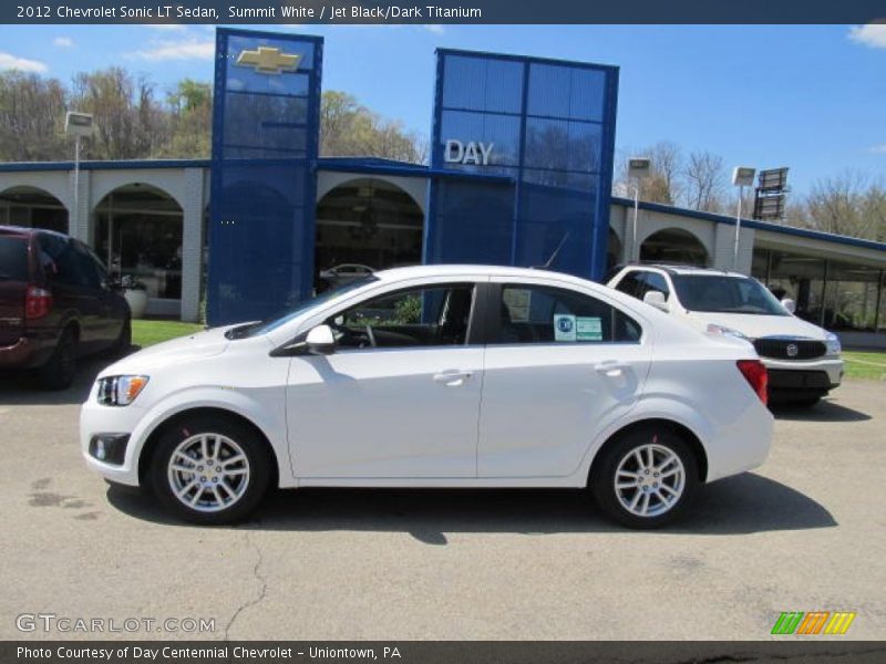 Summit White / Jet Black/Dark Titanium 2012 Chevrolet Sonic LT Sedan