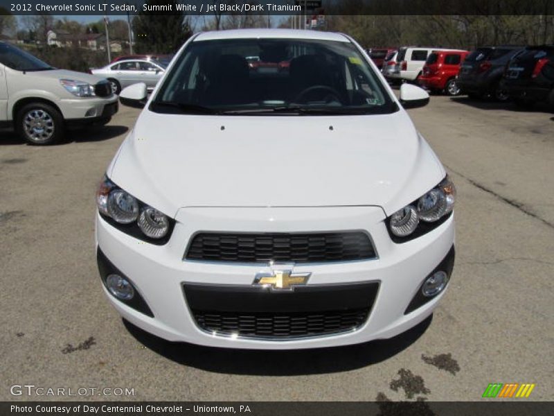 Summit White / Jet Black/Dark Titanium 2012 Chevrolet Sonic LT Sedan
