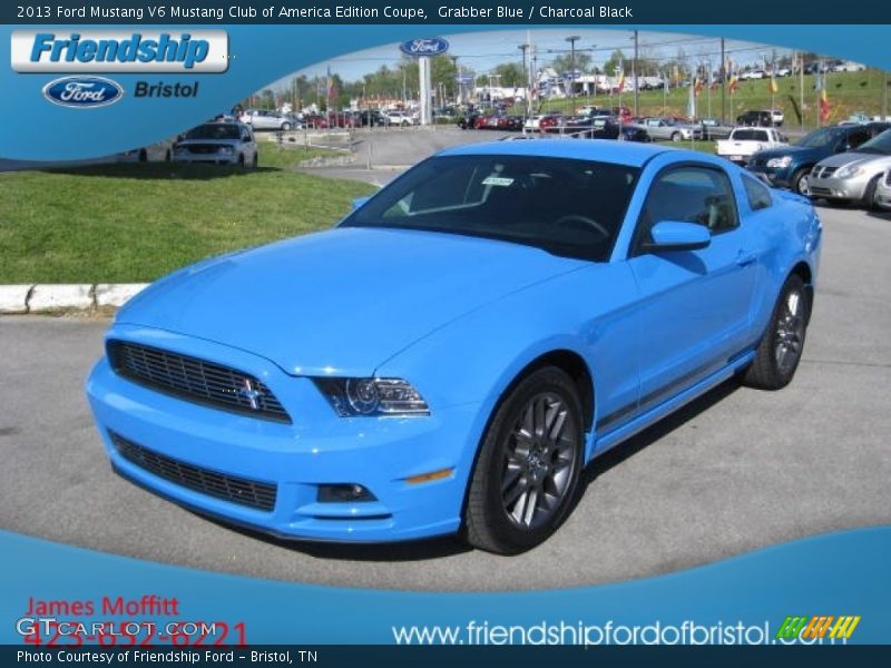 Grabber Blue / Charcoal Black 2013 Ford Mustang V6 Mustang Club of America Edition Coupe