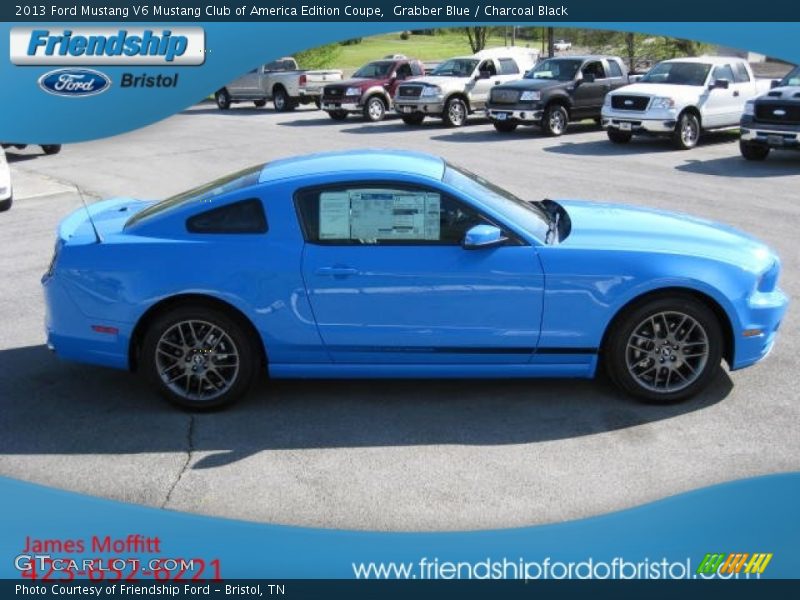 Grabber Blue / Charcoal Black 2013 Ford Mustang V6 Mustang Club of America Edition Coupe