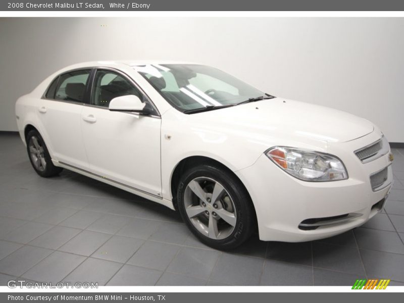 White / Ebony 2008 Chevrolet Malibu LT Sedan