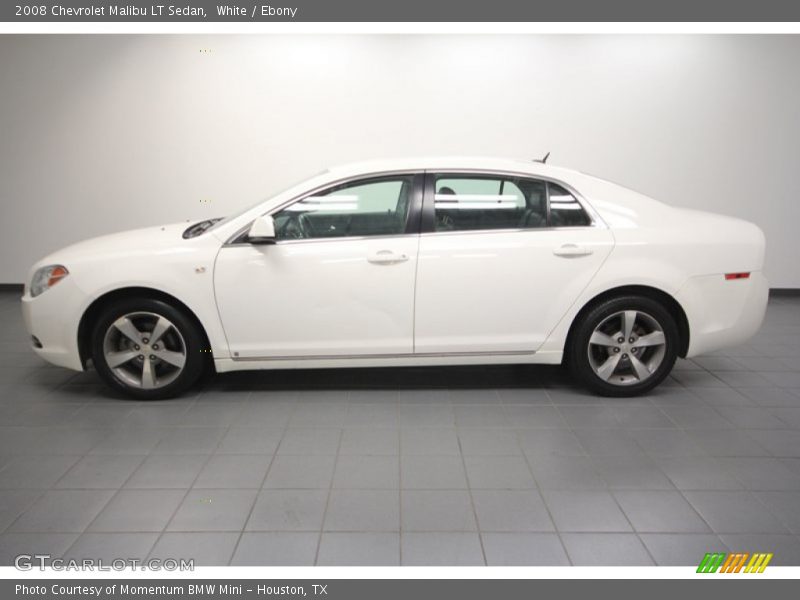 White / Ebony 2008 Chevrolet Malibu LT Sedan
