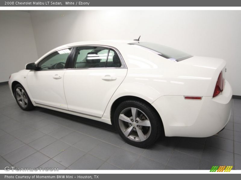 White / Ebony 2008 Chevrolet Malibu LT Sedan