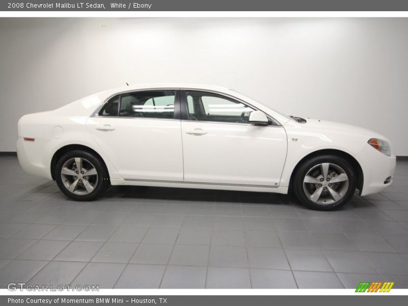 White / Ebony 2008 Chevrolet Malibu LT Sedan
