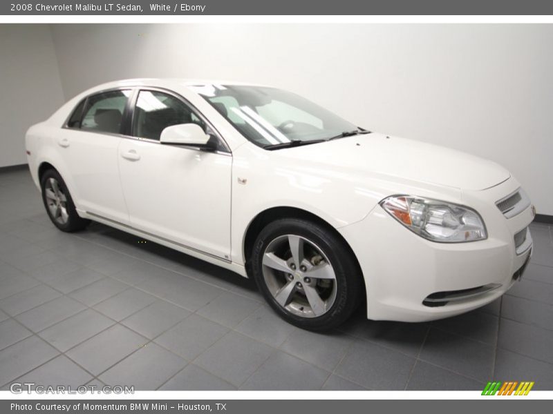 White / Ebony 2008 Chevrolet Malibu LT Sedan