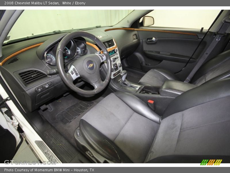 White / Ebony 2008 Chevrolet Malibu LT Sedan