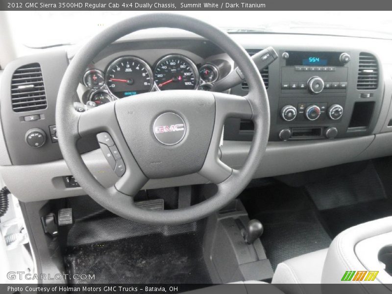 Summit White / Dark Titanium 2012 GMC Sierra 3500HD Regular Cab 4x4 Dually Chassis