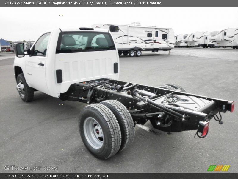 Summit White / Dark Titanium 2012 GMC Sierra 3500HD Regular Cab 4x4 Dually Chassis