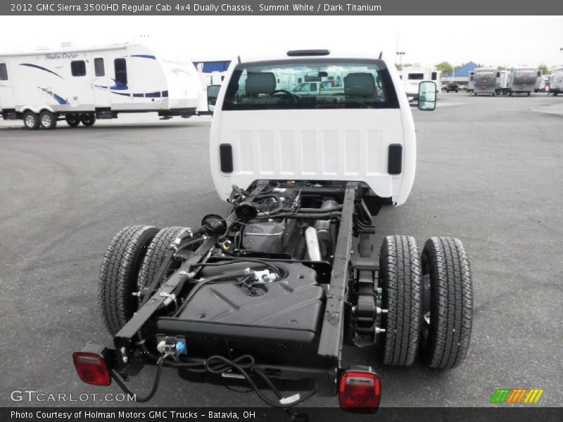 Summit White / Dark Titanium 2012 GMC Sierra 3500HD Regular Cab 4x4 Dually Chassis
