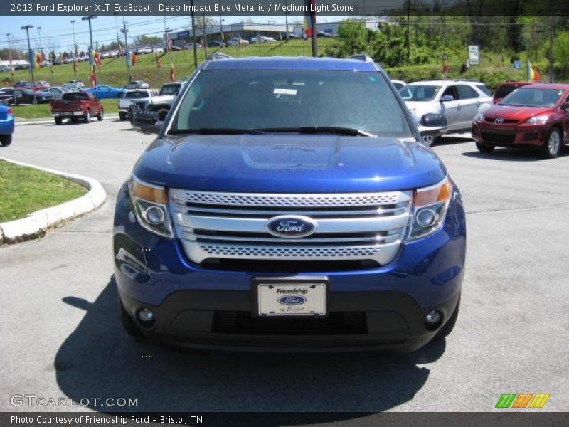 Deep Impact Blue Metallic / Medium Light Stone 2013 Ford Explorer XLT EcoBoost