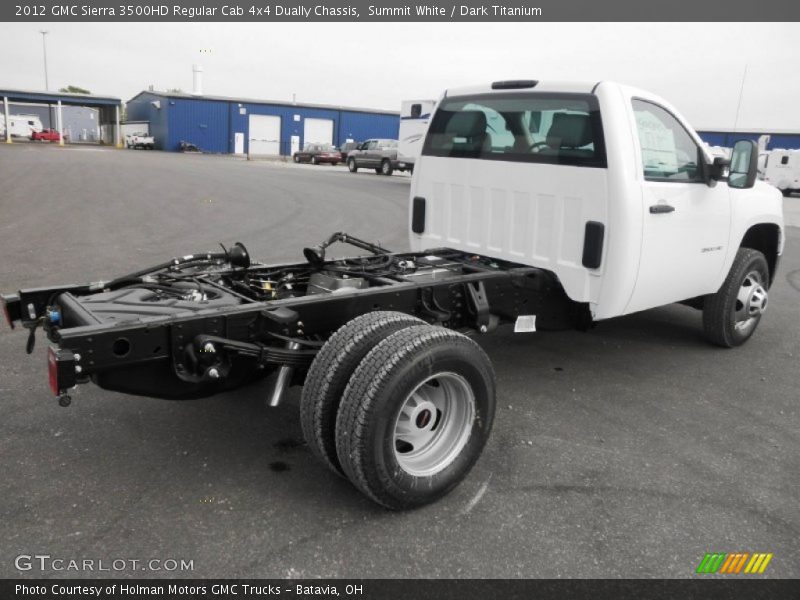 Summit White / Dark Titanium 2012 GMC Sierra 3500HD Regular Cab 4x4 Dually Chassis