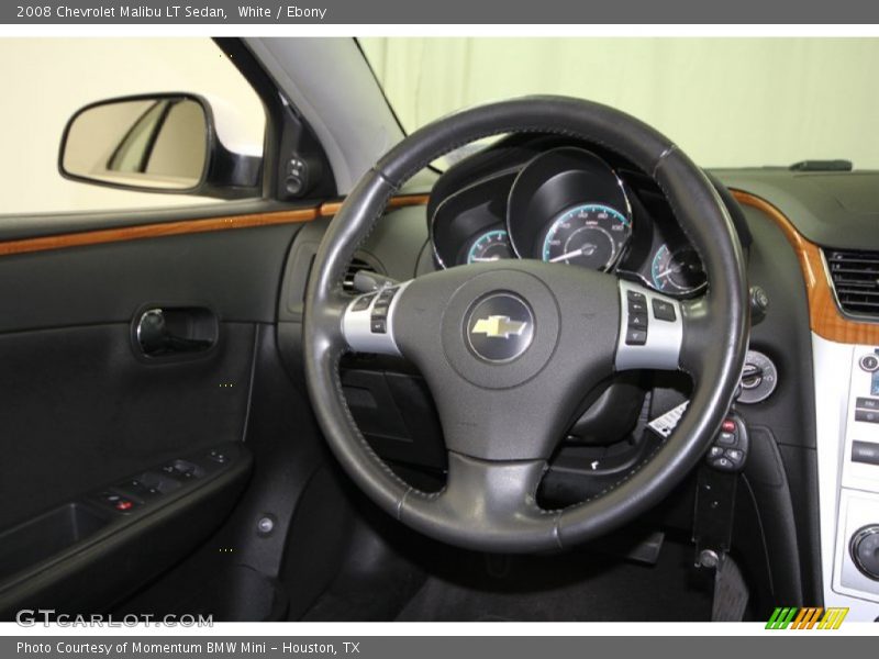 White / Ebony 2008 Chevrolet Malibu LT Sedan