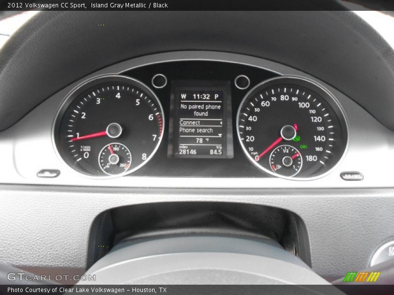 Island Gray Metallic / Black 2012 Volkswagen CC Sport