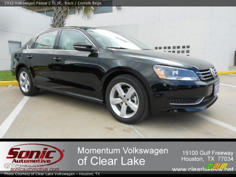 Black / Cornsilk Beige 2012 Volkswagen Passat 2.5L SE