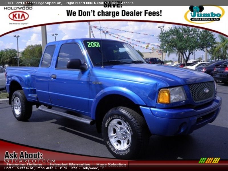 Bright Island Blue Metallic / Dark Graphite 2001 Ford Ranger Edge SuperCab