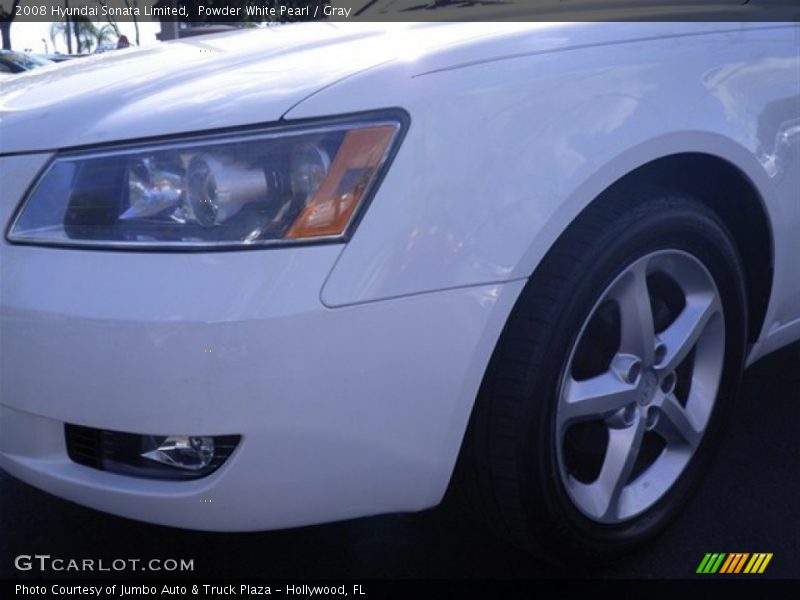 Powder White Pearl / Gray 2008 Hyundai Sonata Limited