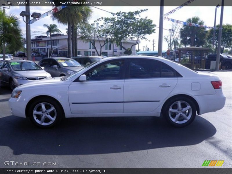 Powder White Pearl / Gray 2008 Hyundai Sonata Limited