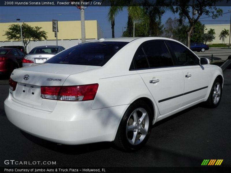 Powder White Pearl / Gray 2008 Hyundai Sonata Limited