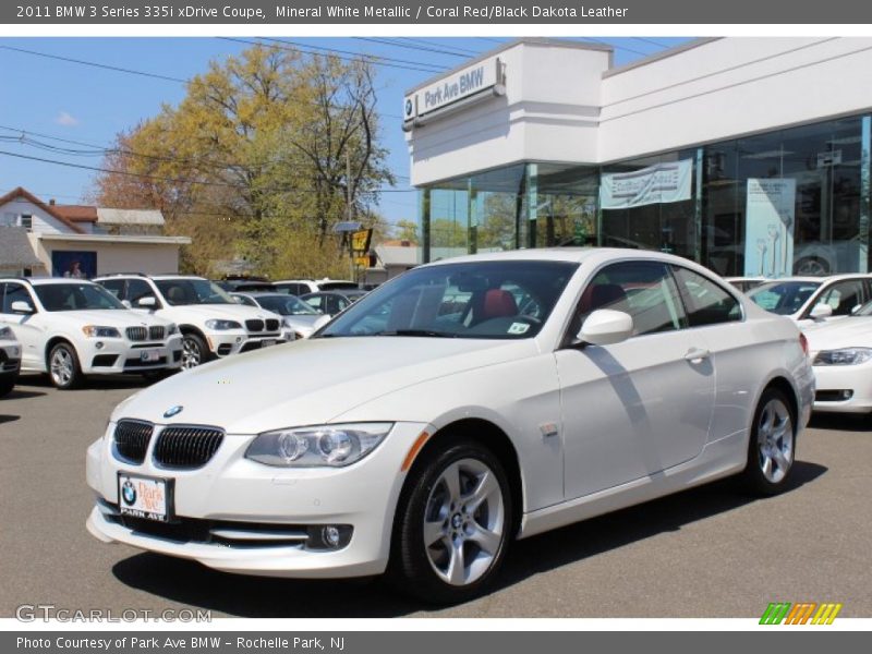 Mineral White Metallic / Coral Red/Black Dakota Leather 2011 BMW 3 Series 335i xDrive Coupe