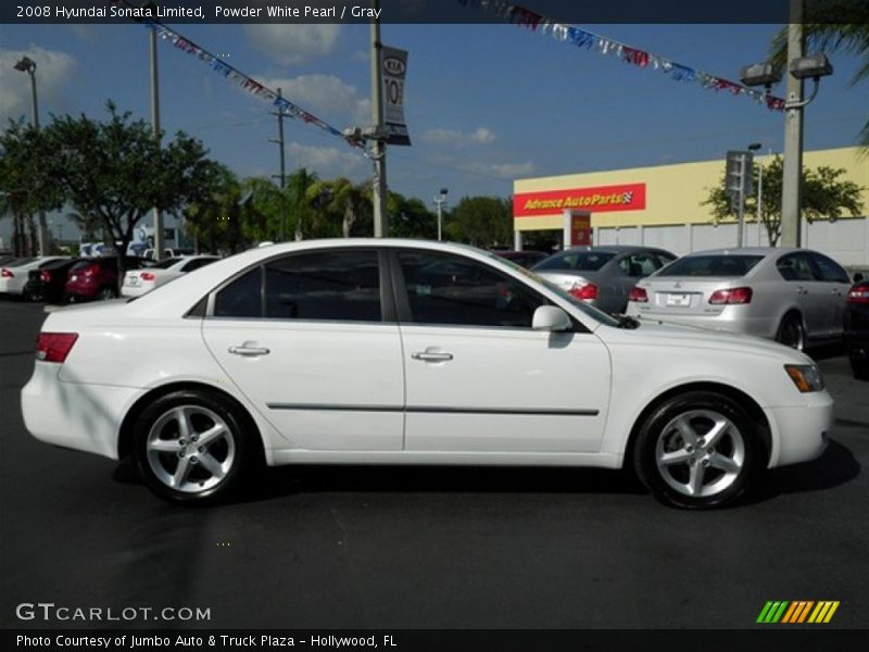 Powder White Pearl / Gray 2008 Hyundai Sonata Limited