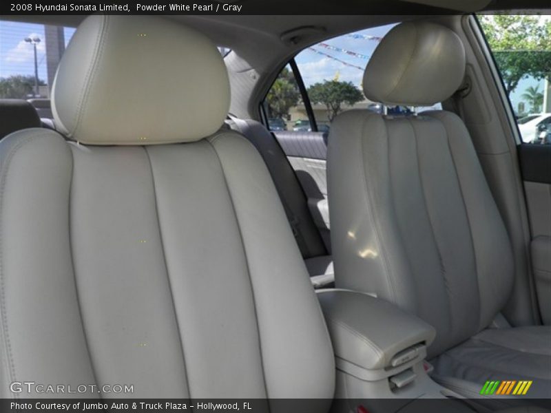 Powder White Pearl / Gray 2008 Hyundai Sonata Limited