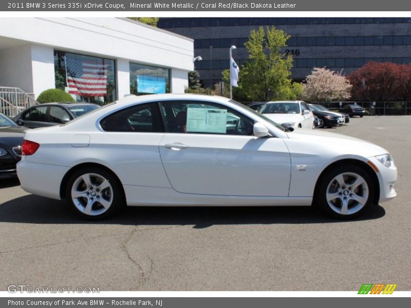 Mineral White Metallic / Coral Red/Black Dakota Leather 2011 BMW 3 Series 335i xDrive Coupe