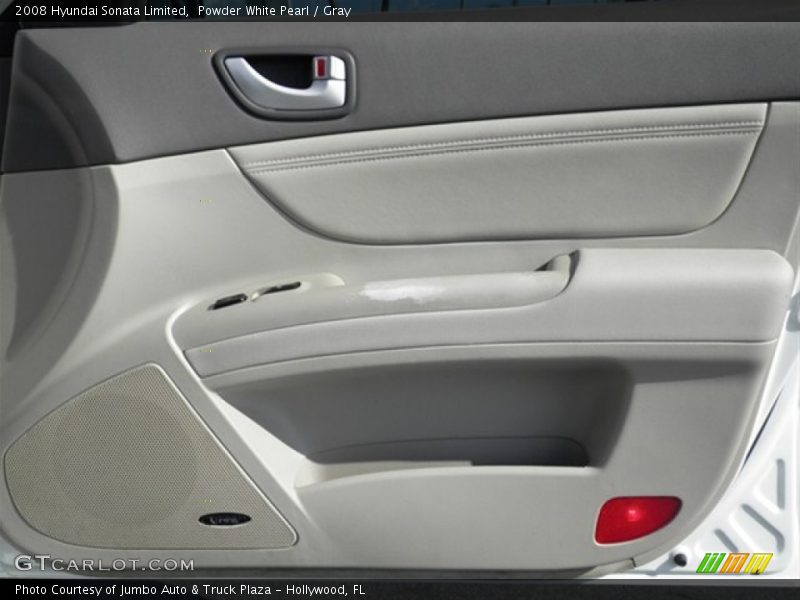 Powder White Pearl / Gray 2008 Hyundai Sonata Limited