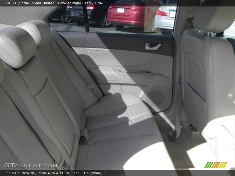 Powder White Pearl / Gray 2008 Hyundai Sonata Limited