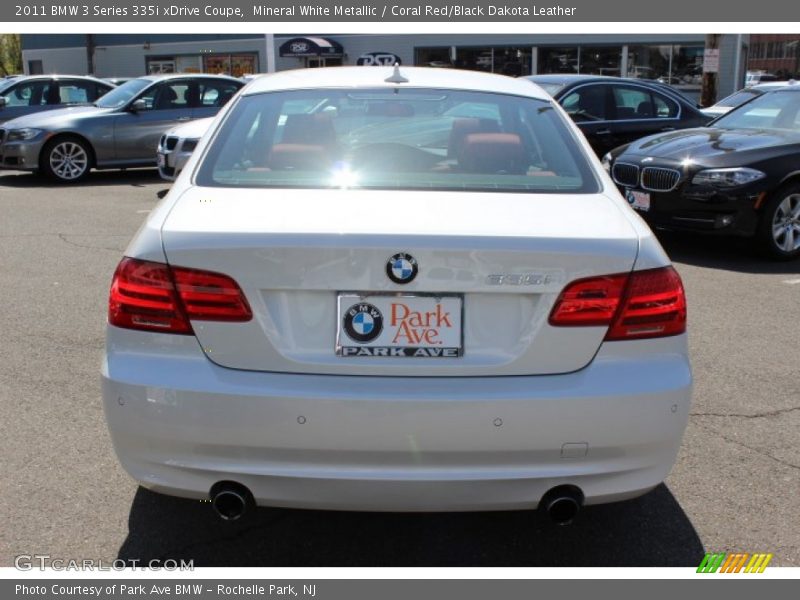 Mineral White Metallic / Coral Red/Black Dakota Leather 2011 BMW 3 Series 335i xDrive Coupe