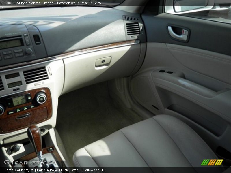 Powder White Pearl / Gray 2008 Hyundai Sonata Limited