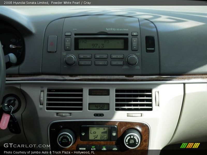 Powder White Pearl / Gray 2008 Hyundai Sonata Limited
