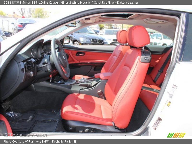 Mineral White Metallic / Coral Red/Black Dakota Leather 2011 BMW 3 Series 335i xDrive Coupe