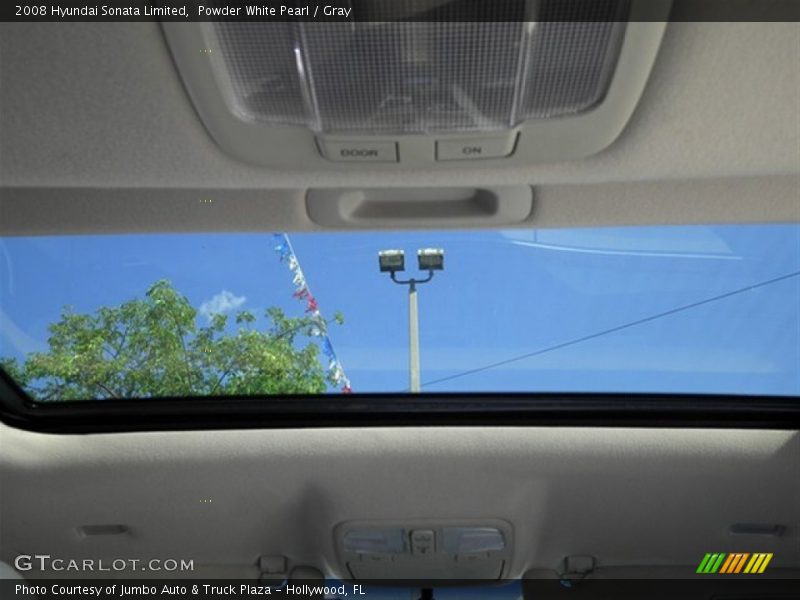 Powder White Pearl / Gray 2008 Hyundai Sonata Limited